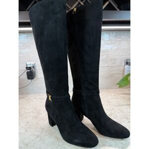 Lauren Ralph Lauren Women's Kellie Black Suede Long Boots, Size 9B